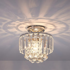 Modern Droplet Crystal Ball Semi Flush Mount Ceiling Lights for Closet Bedroom Hallway