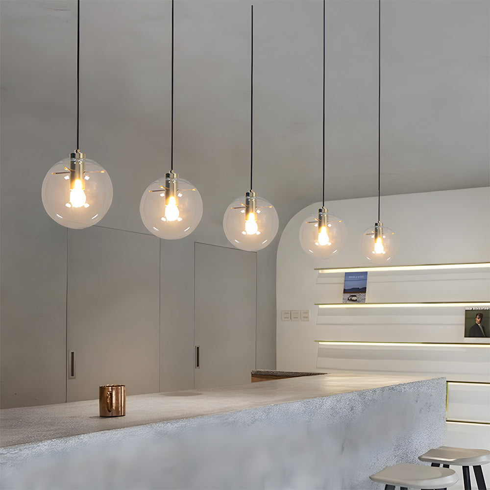 Industrial Vintage Transparent Glass Island Pendant Lights