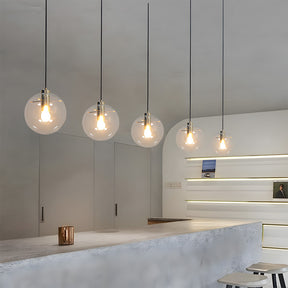Industrial Vintage Transparent Glass Island Pendant Lights