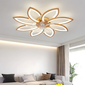 Modern Low Profile Flush Ceiling Fan with Lights, Dimmable, 6-Speed