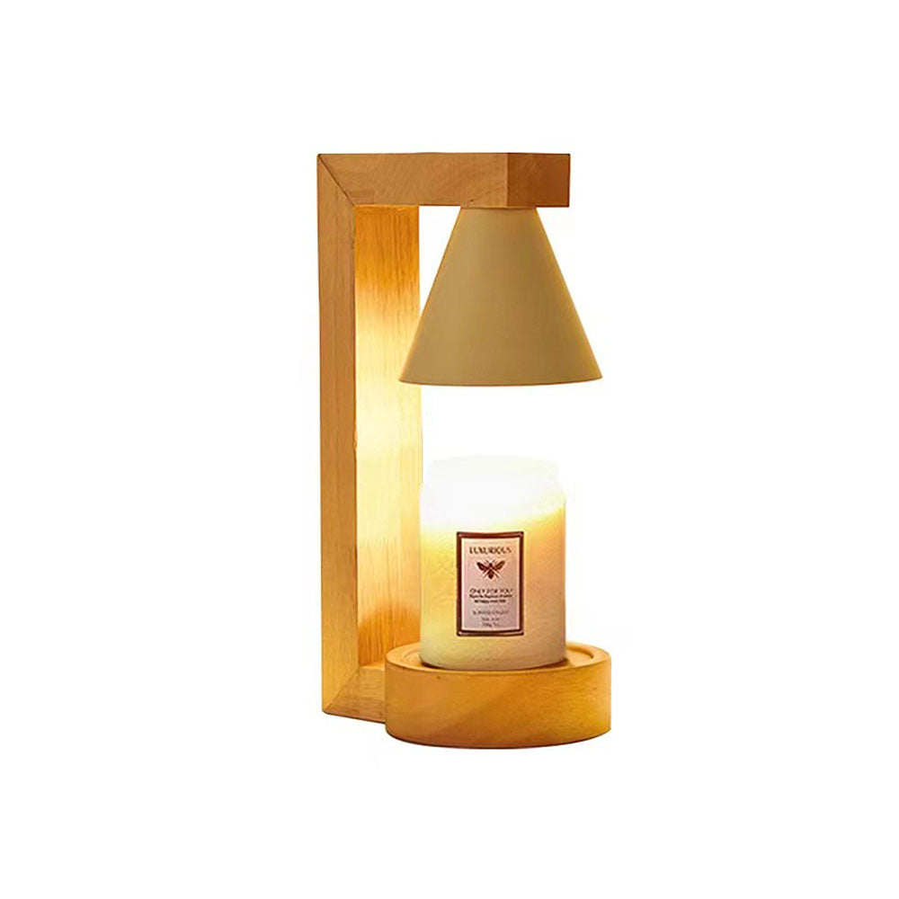 Simple Wood Bedroom Mini Warming Candle Lamp