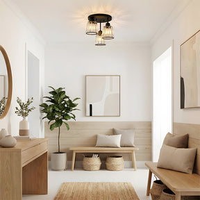 Modern Crystal Chandelier Flush Mount Ceiling Light for Living Room