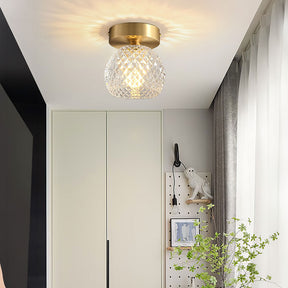 Contemporary Mini Clear Semi-Flush Hallway Ceiling Light