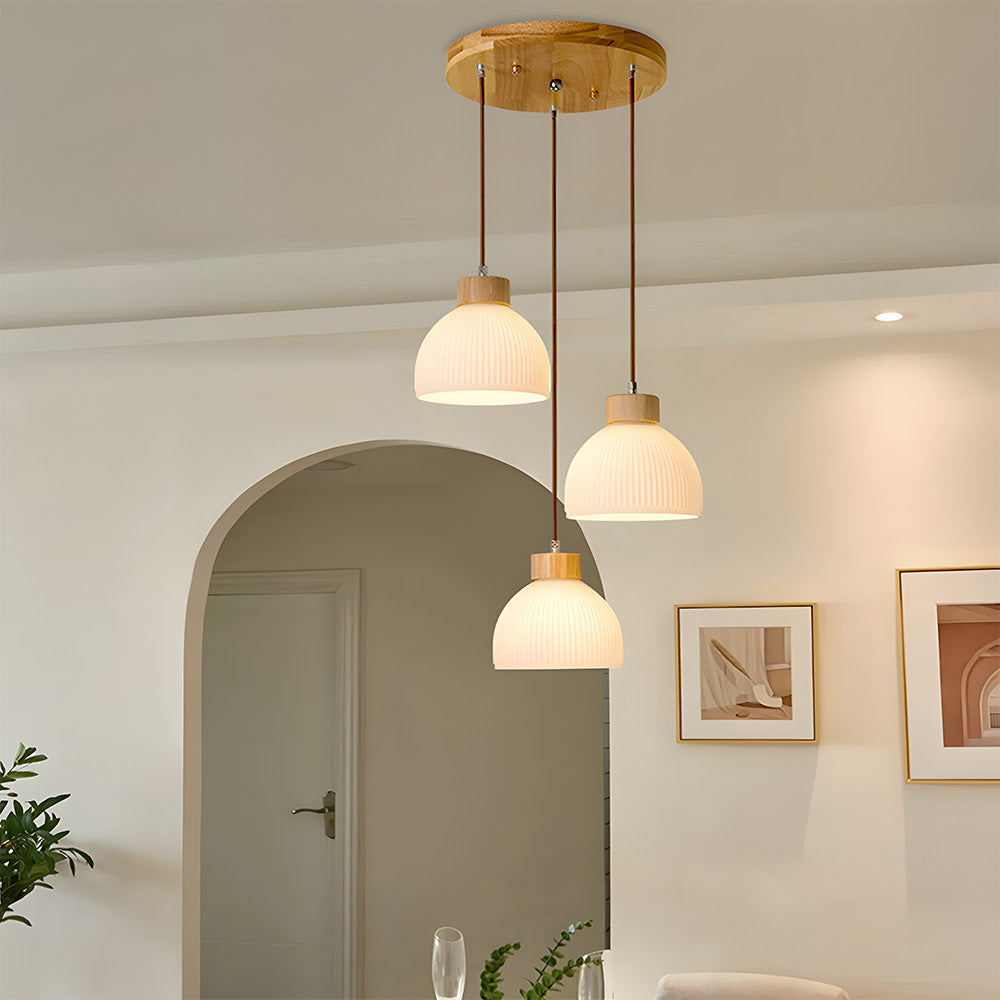 Creative Bowl-shaped Glass Bedroom Pendant Lamp Fixtures