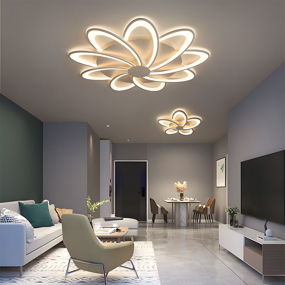 Modern Design Flower Shape White Bedroom Ceiling Light