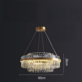 Modern Tiered Crystal LED Chandelier Luxury Hanging Lamp for Living Room Dining Room
