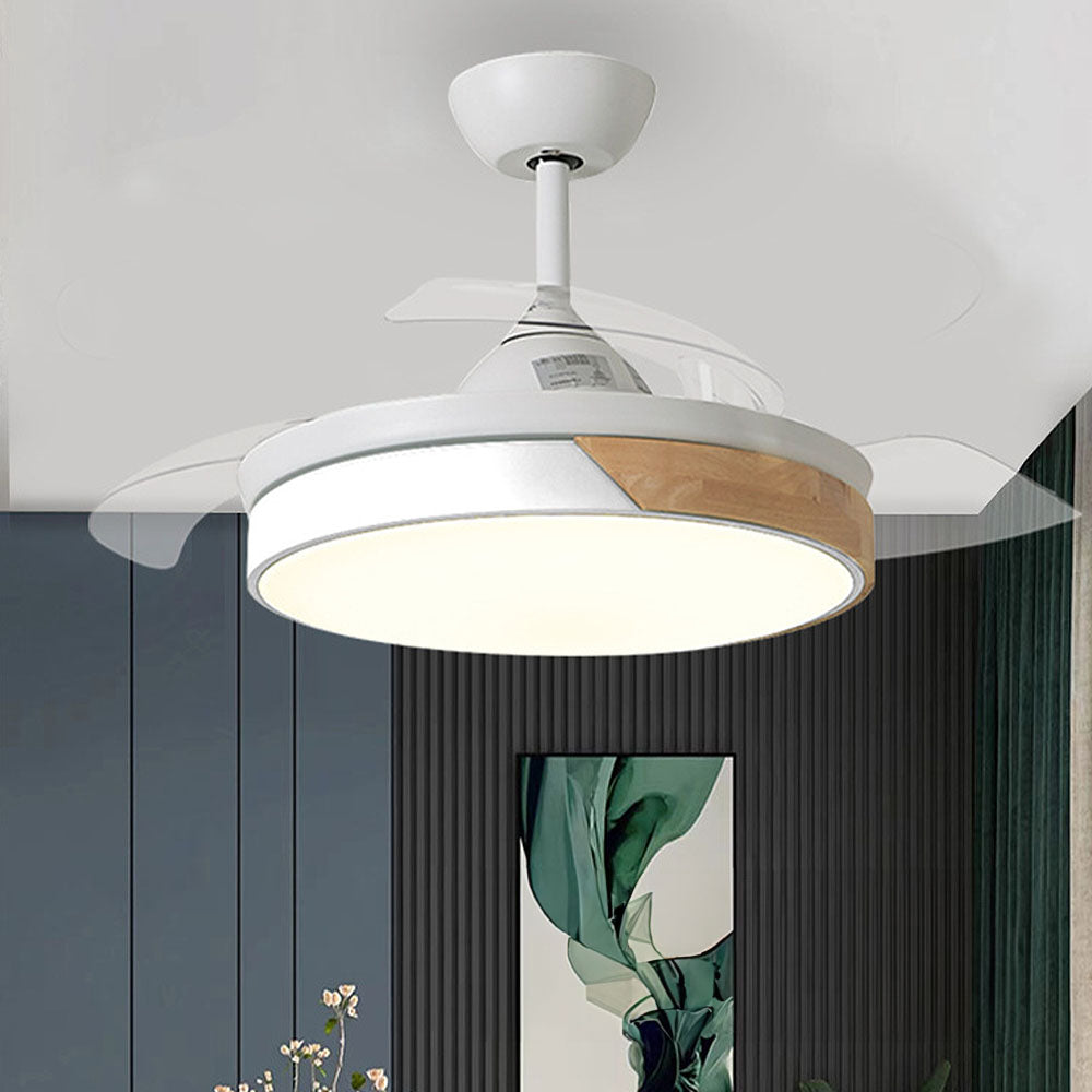 Acrylic Macaron Restaurant Simple Ceiling Fan With Light