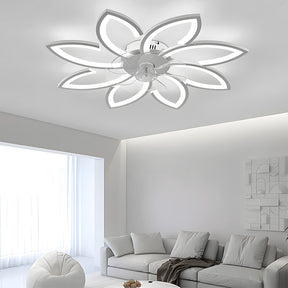 Modern Low Profile Flush Ceiling Fan with Lights, Dimmable, 6-Speed