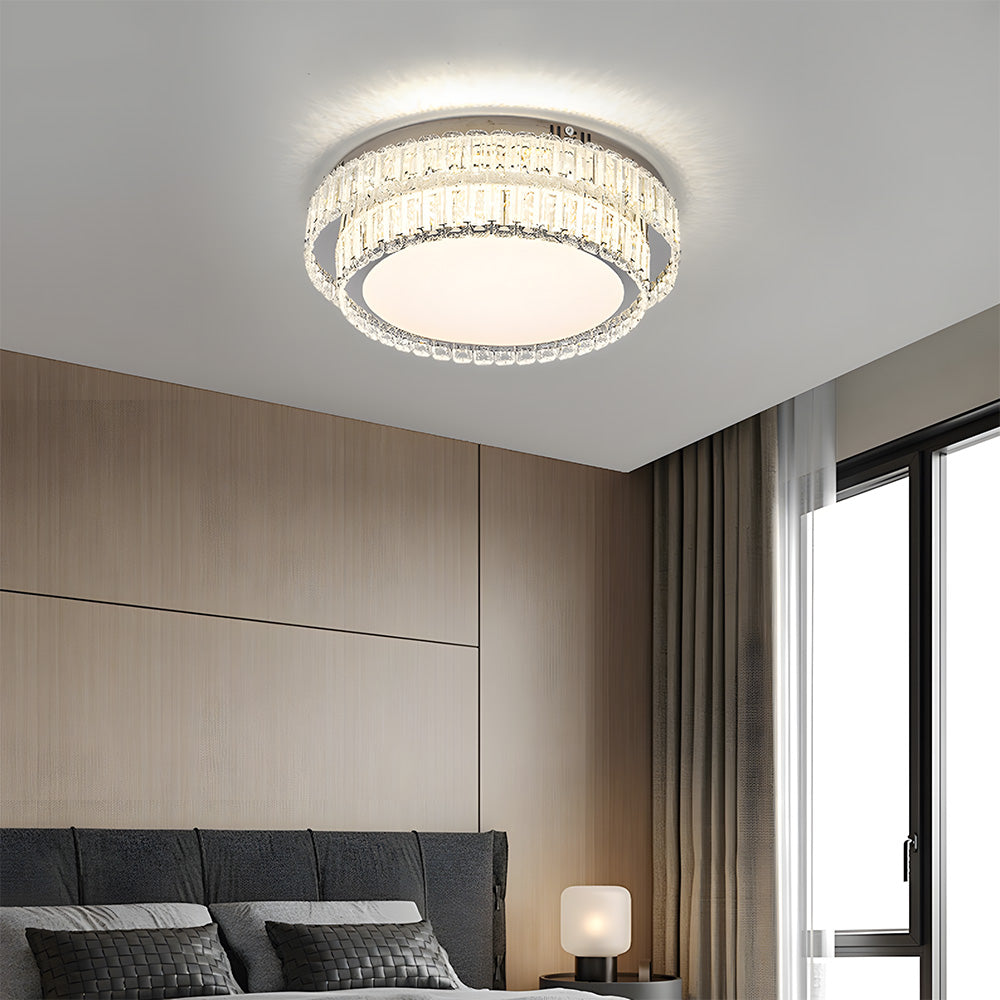 Modern Crystal Flush Mount LED Ceiling Lights for Living Room