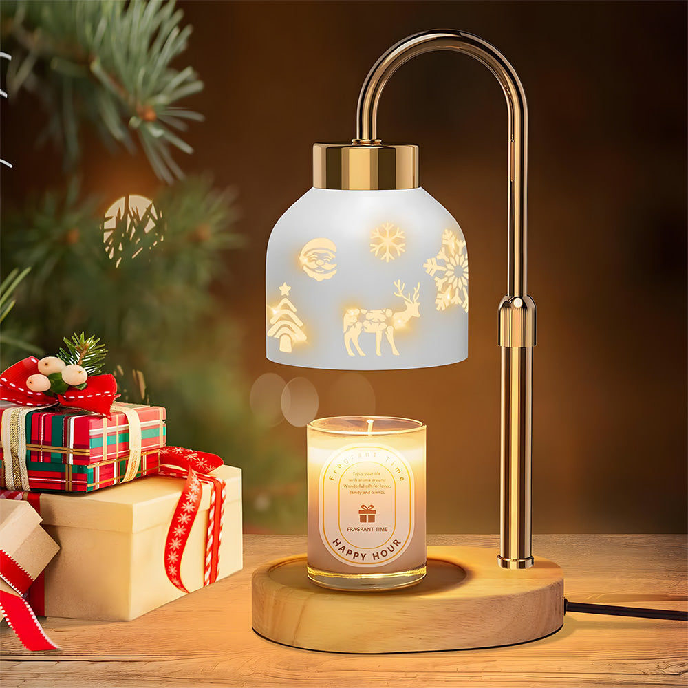 Creative Dimmable Wooden Iron Christmas Candle Lamp for Bedroom