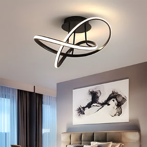 Modern LED Spiral Semi Flush Mount Ceiling Light for Living Room Hallway Kitchen