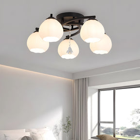 Contemporary Globe Glass Semi-Flush Mount Ceiling Light