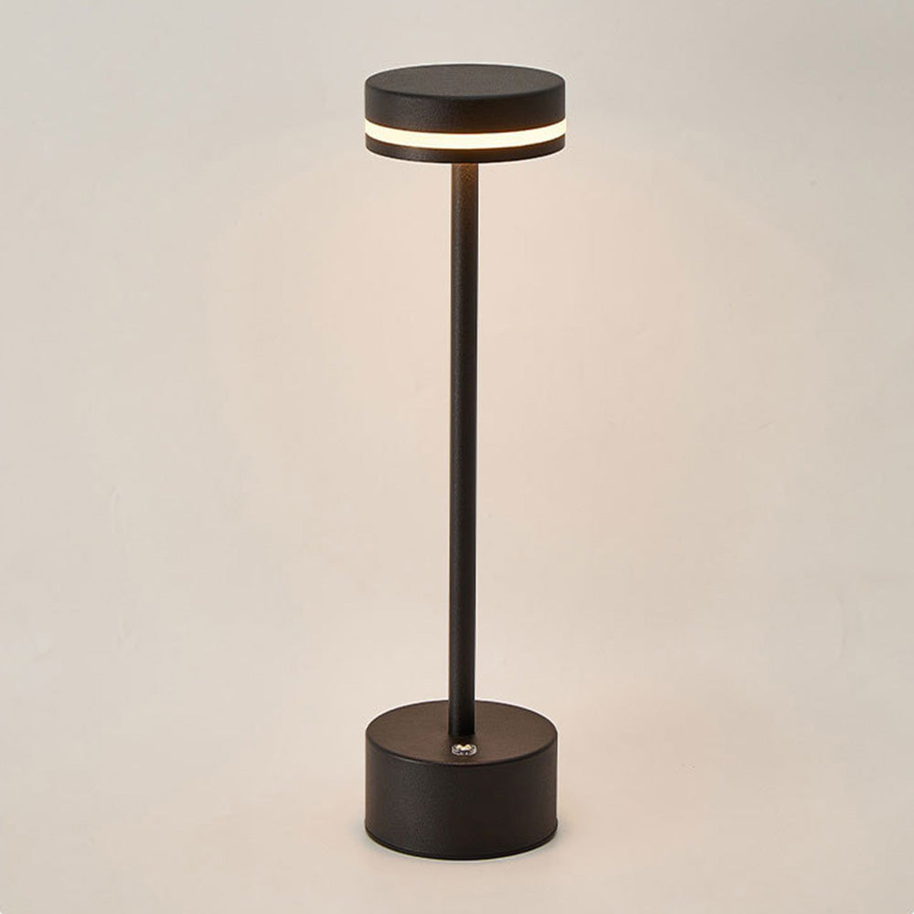 Modern I-Shaped Metal Rechargeable Dimmable Touch Table Lamp for Bedroom Tea Room