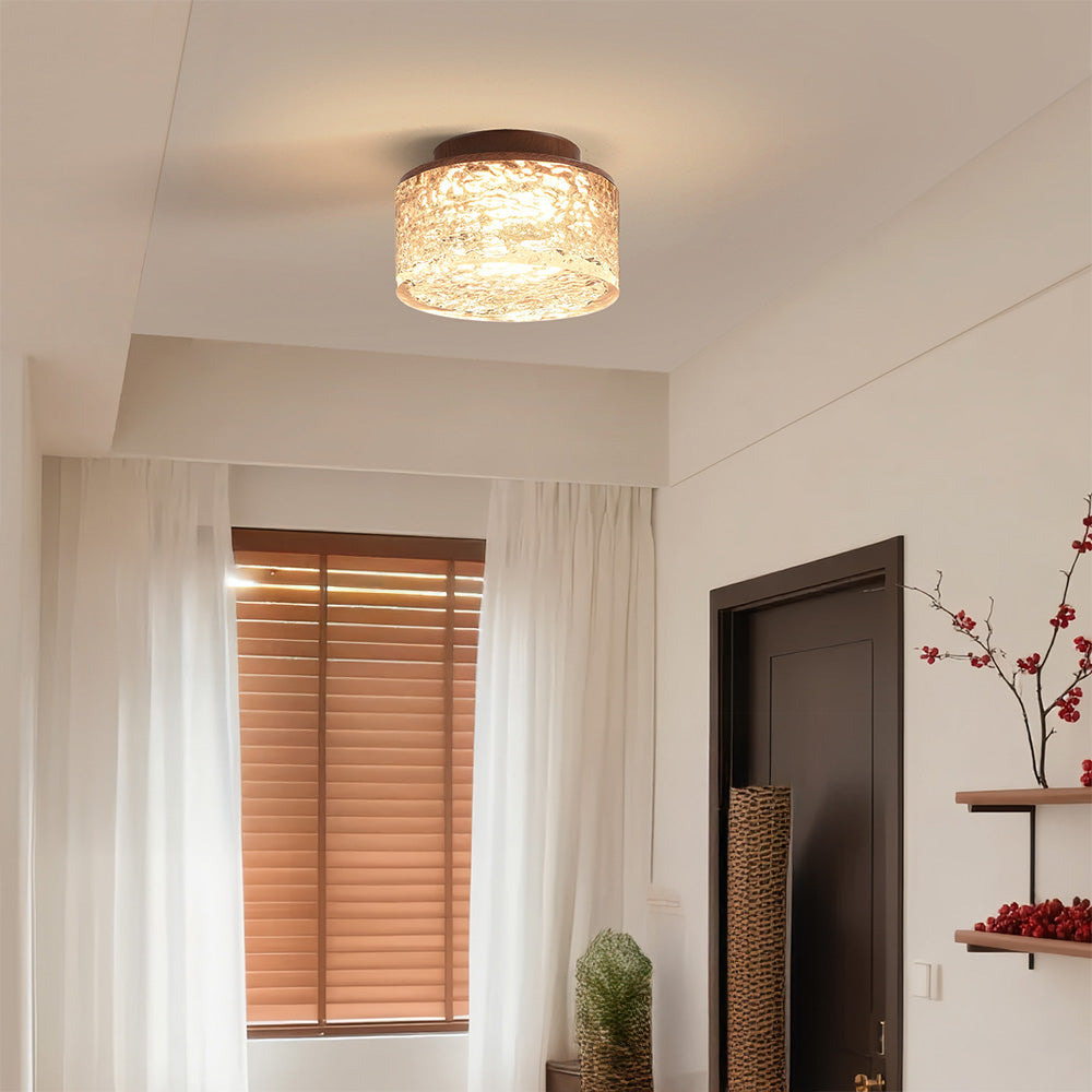 Modern Iron Water Ripple Resin Flush Ceiling Lights for Hallway