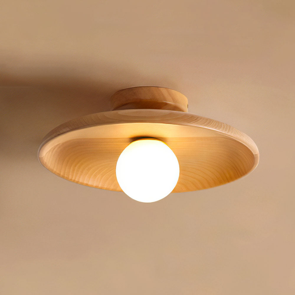 Nordic Wood Minimalist Round Hallway Ceiling Light