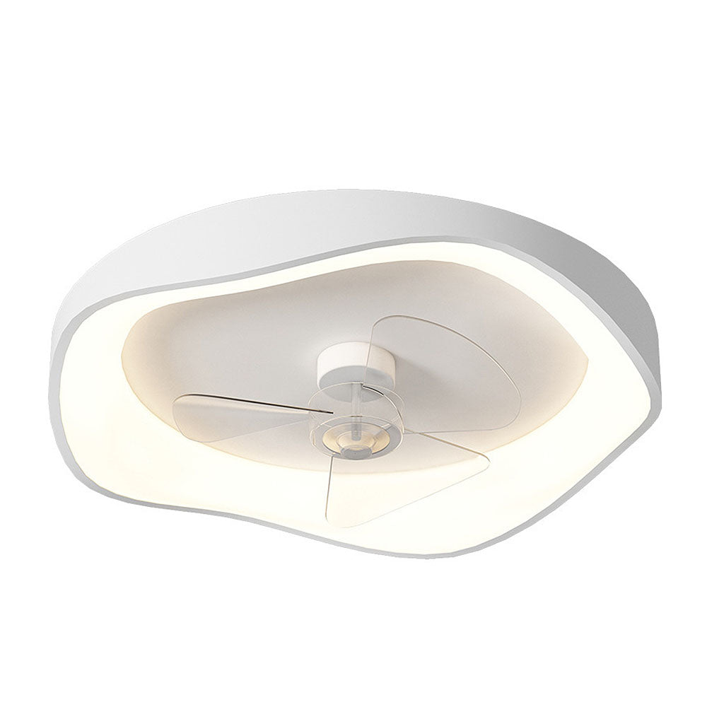 Modern Minimalism Iron White Design Ceiling Fan With Light