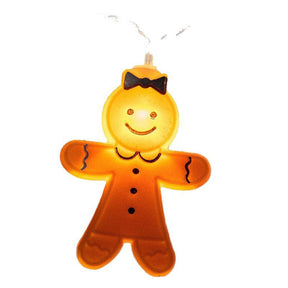 Christmas Gingerbread String Lights, Battery Operated for Christmas Decoration