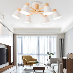 Wooden Close to Ceiling Lamps for Living Room