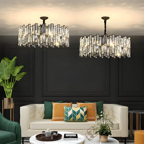 Modern Gold Tiered Crystal Chandelier - Luxury Fringe Glass Pendant Light for Dining Room, Foyer