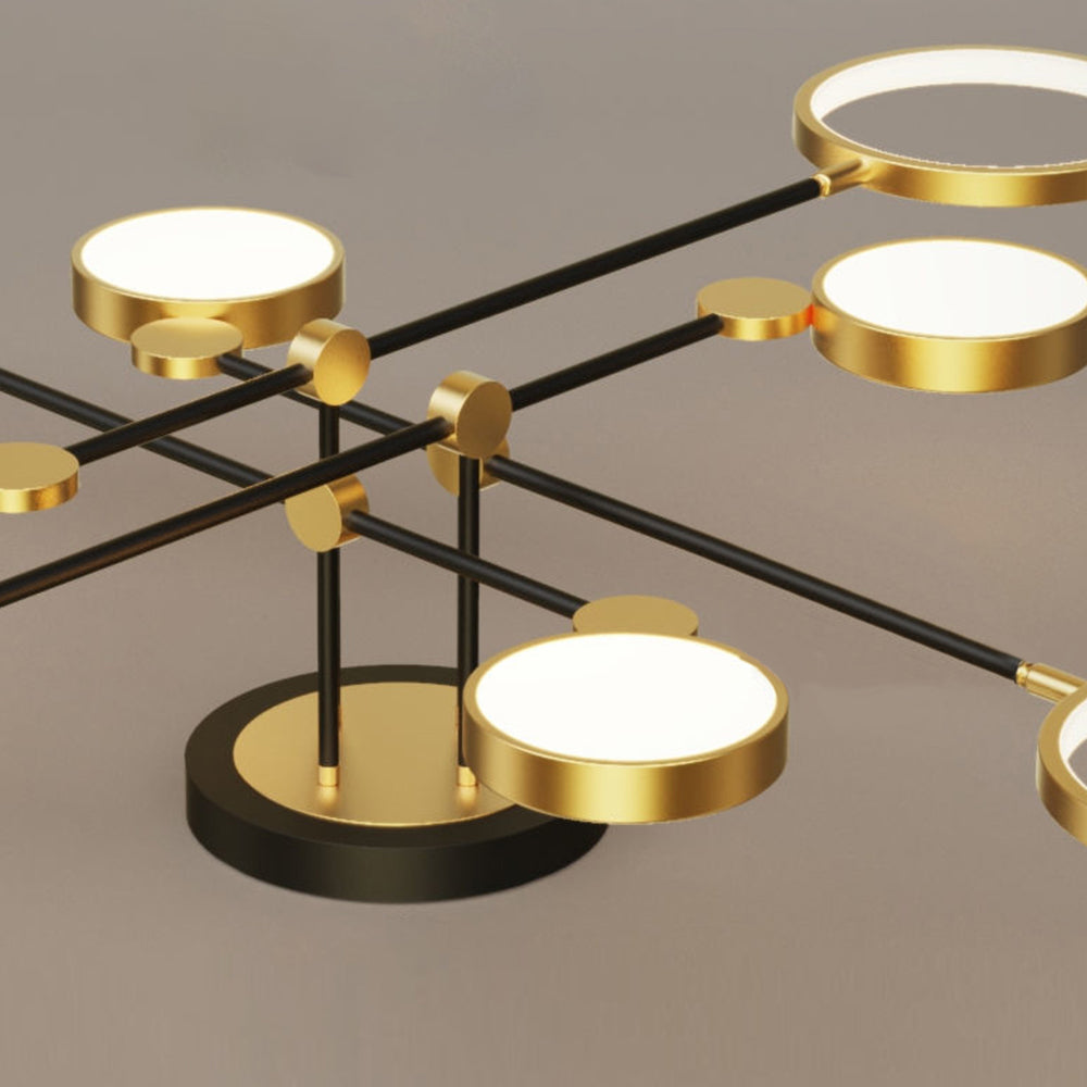 Multi Rings LED Gold and Black Bedroom Ceiling Light