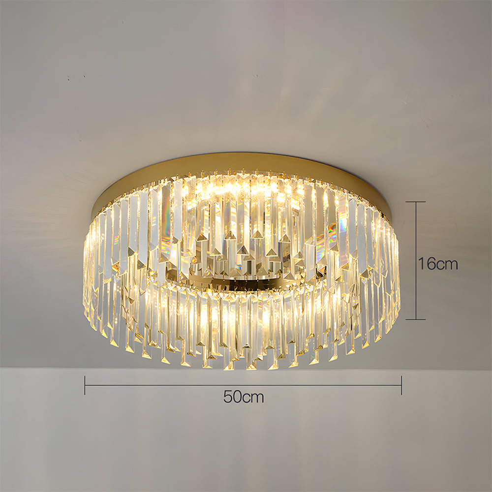 Round Led Crystal Ceiling Light for Living Room