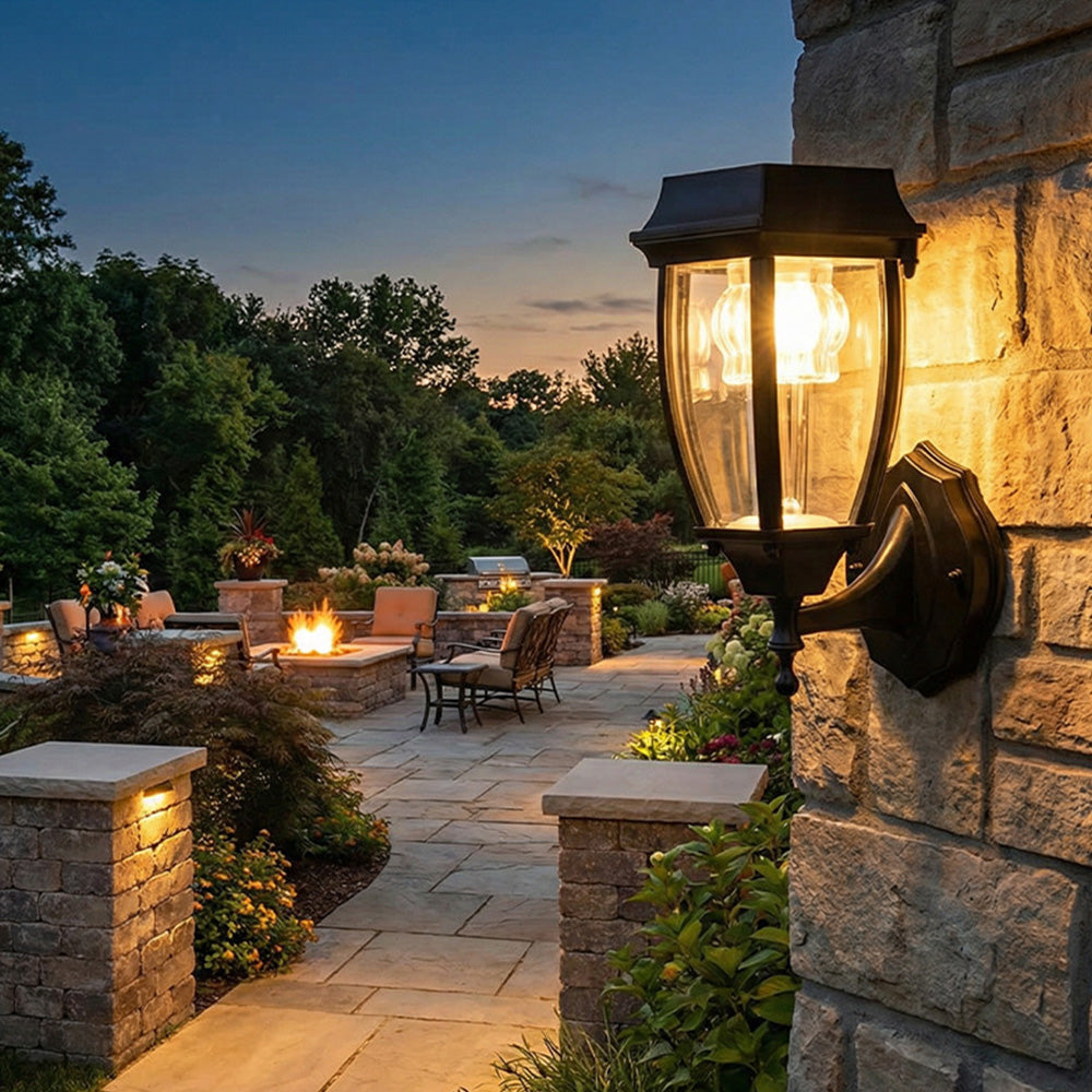 Dusk-to-Dawn Solar Outdoor Wall Lights for Garden Porch Entrance