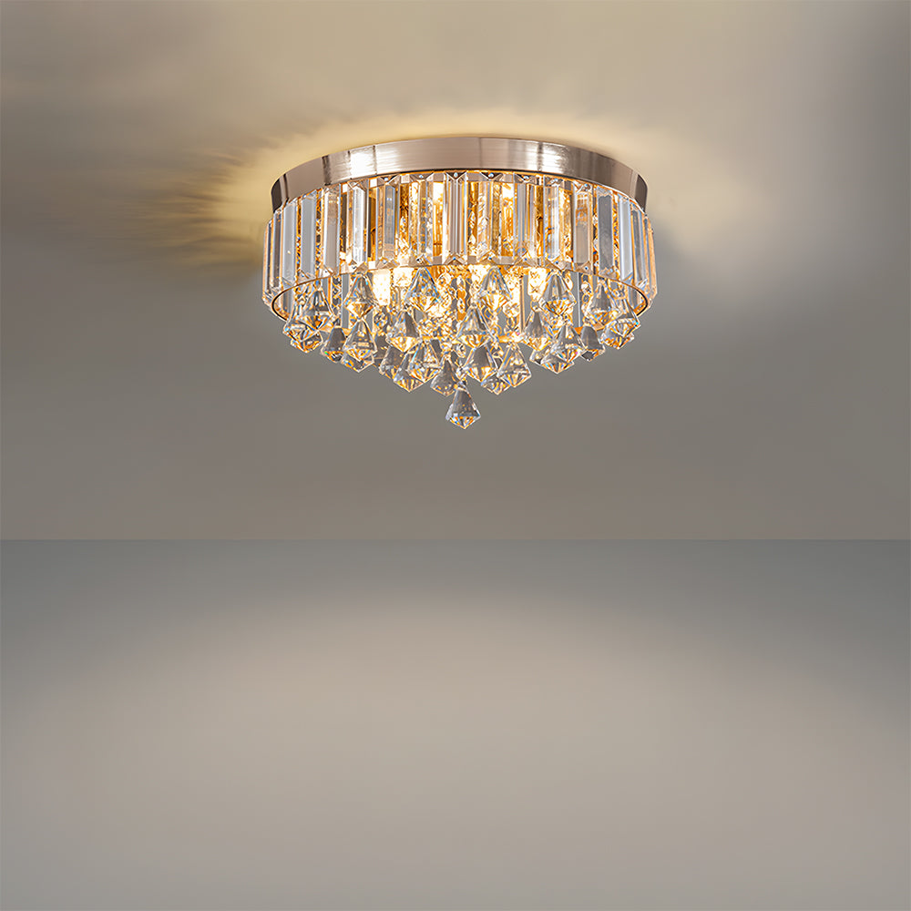 Modern Crystal Ceiling Light Fixture Flush Mount Ceiling Lights for Living Room