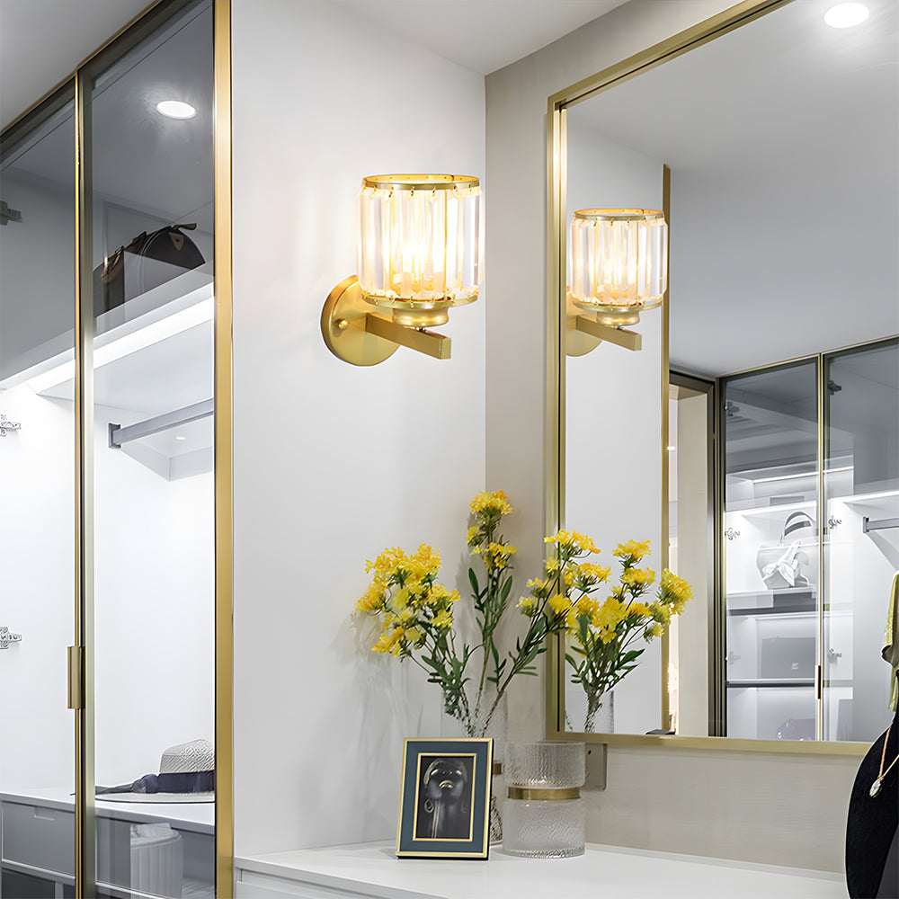 Retro Wall Lamp Glass Shade for Bedroom Bedside