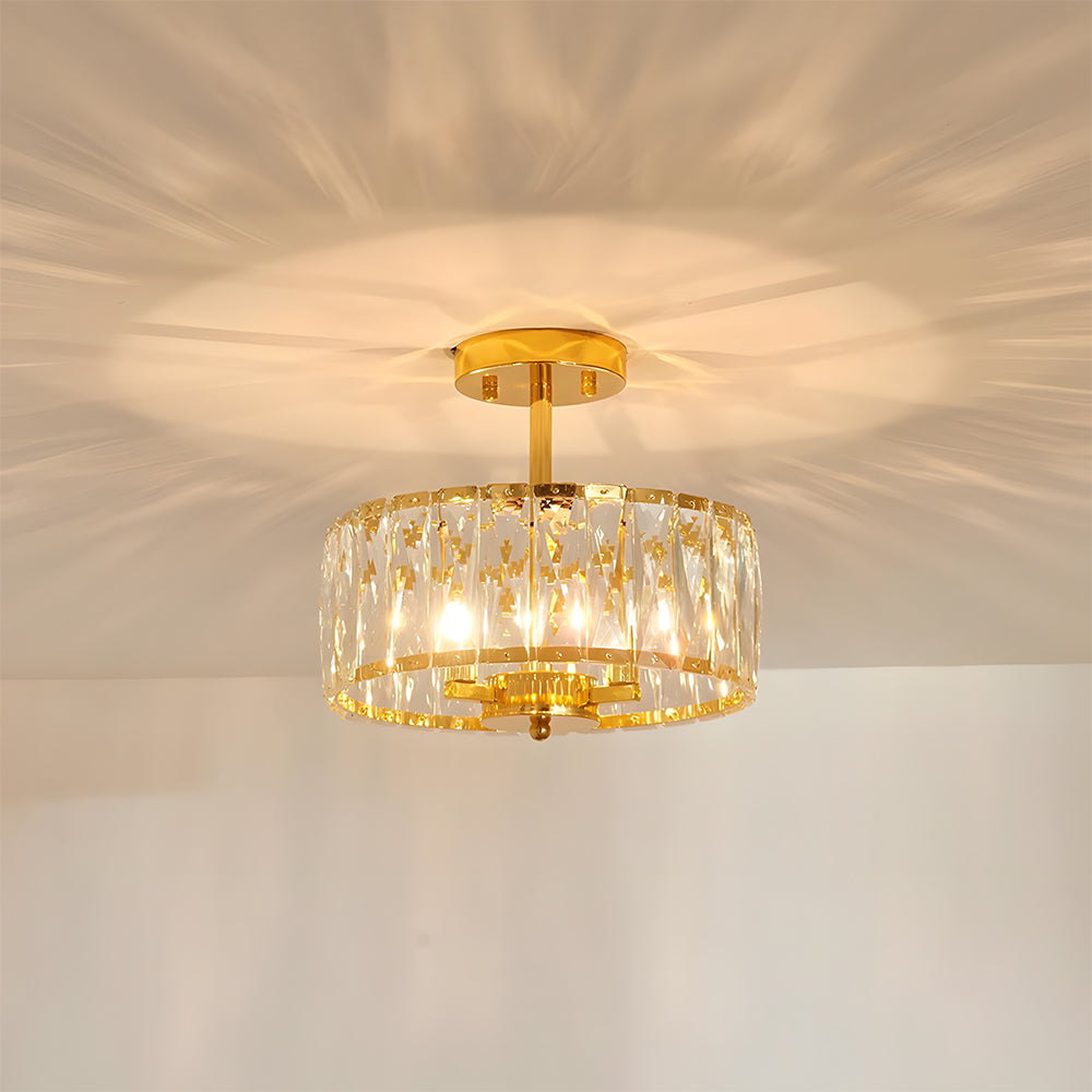 Crystal Semi Flush Mount Ceiling Light Fixture