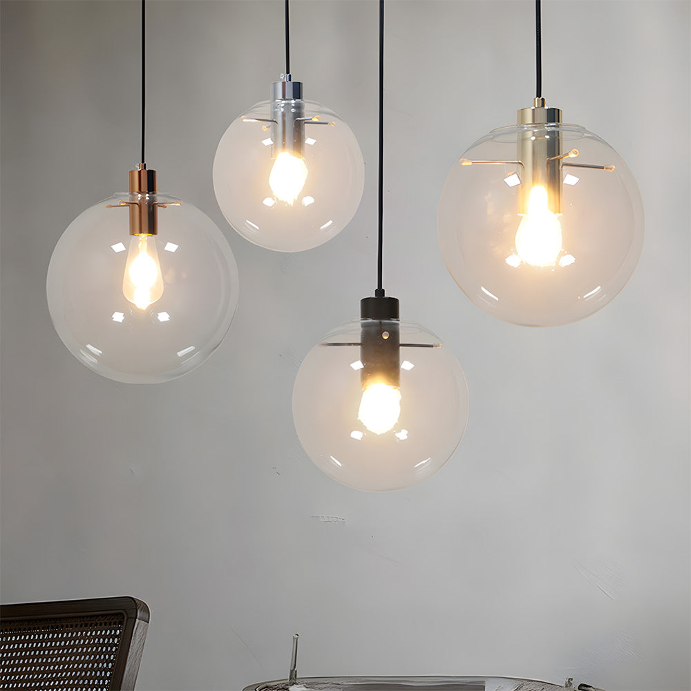 Industrial Vintage Transparent Glass Island Pendant Lights