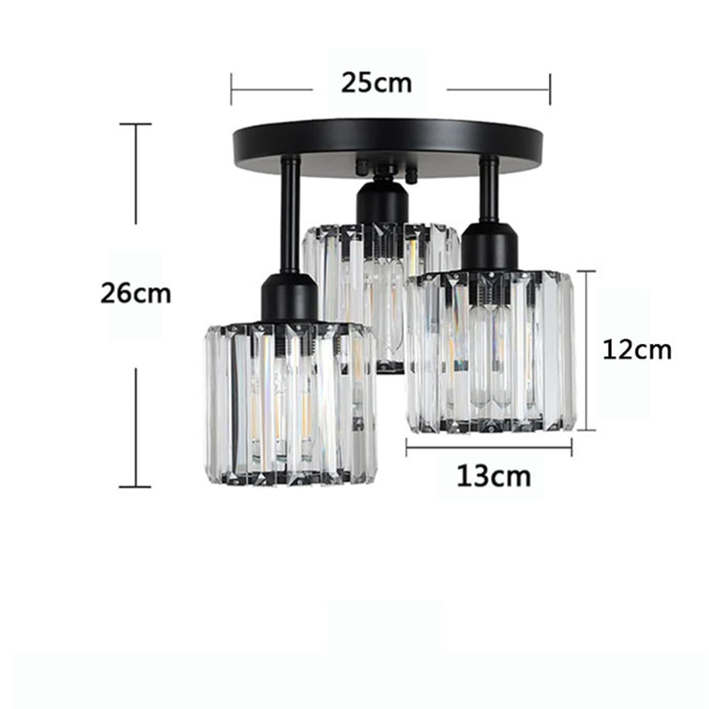 Modern Crystal Semi Flush Bedroom Ceiling Lights