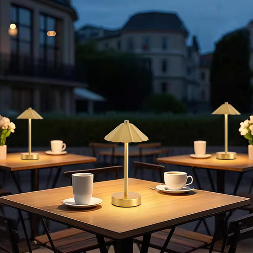 Creative Umbrella and Dome Acrylic Shade Rechargeable Table Lamp for Bar Cafe