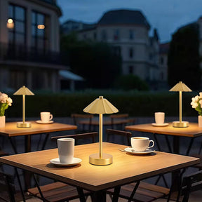 Creative Umbrella and Dome Acrylic Shade Rechargeable Table Lamp for Bar Cafe