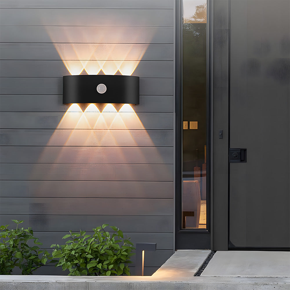 IP65 Modern Up and Down LED PIR Outdoor Wall Light