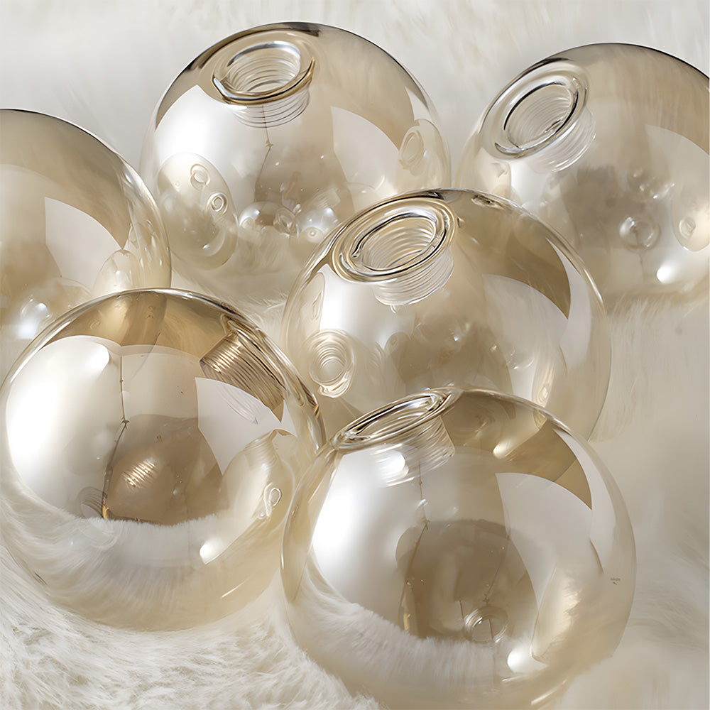 Amber Copper Glass Bubble Sputnik Pendant Light for Bedroom