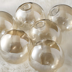 Amber Copper Glass Bubble Sputnik Pendant Light for Bedroom