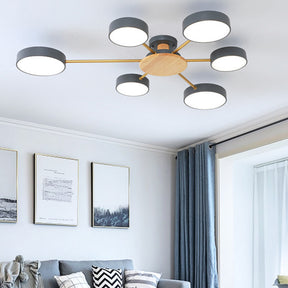 Multi Bulbs Round LED Bedroom Ceiling Light