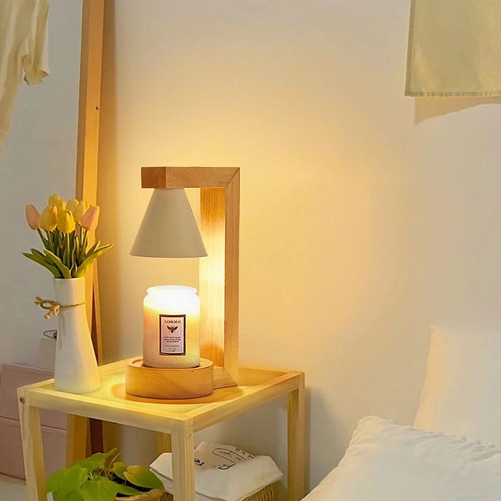 Simple Wood Bedroom Mini Warming Candle Lamp