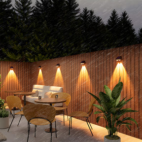 Minimalist Black IP65 Weatherproof Solar Powered Exterior Wall Lights, Dusk-to-Dawn