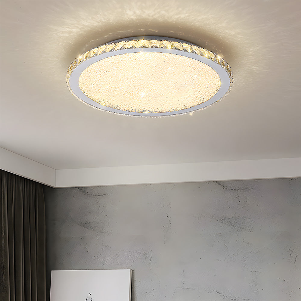 Chrome Crystal Flush Mount Ceiling Light Luxury Crystal Chandeliers