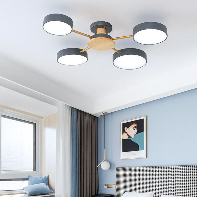 Multi Bulbs Round LED Bedroom Ceiling Light