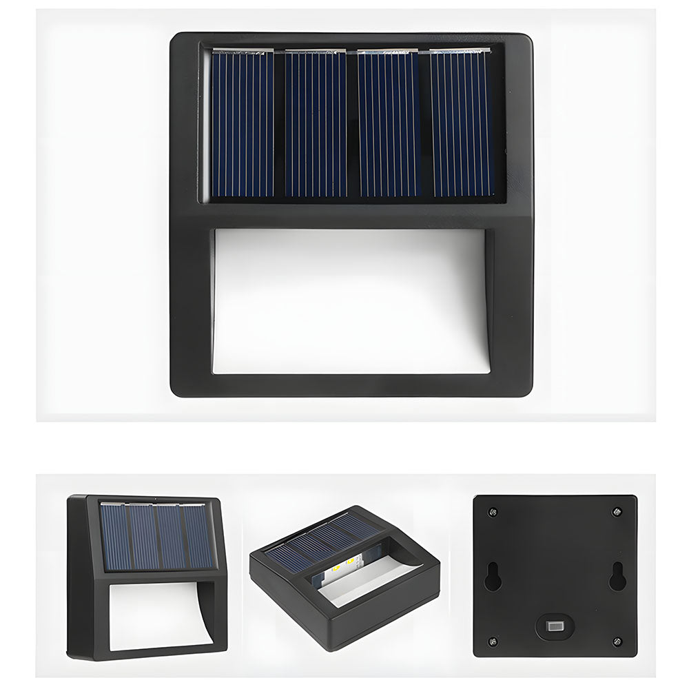 IP65 Waterproof LED Solar Outdoor Wall Lights for Step Fence Wall, Dusk-to-Dawn