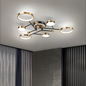 Circles Creative LED Gold Living Room Ceiling Light