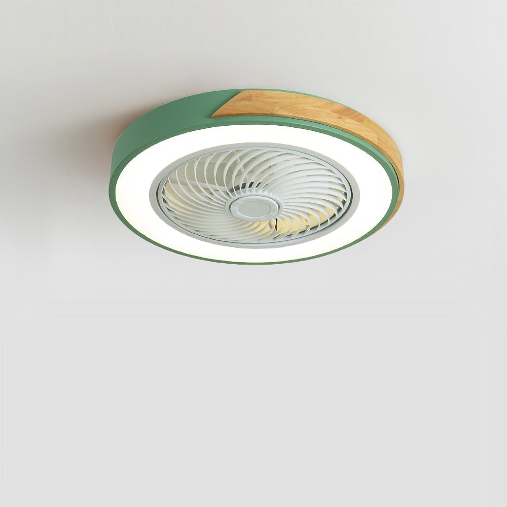 Modern Round Wood Ceiling Fans With LED Lights