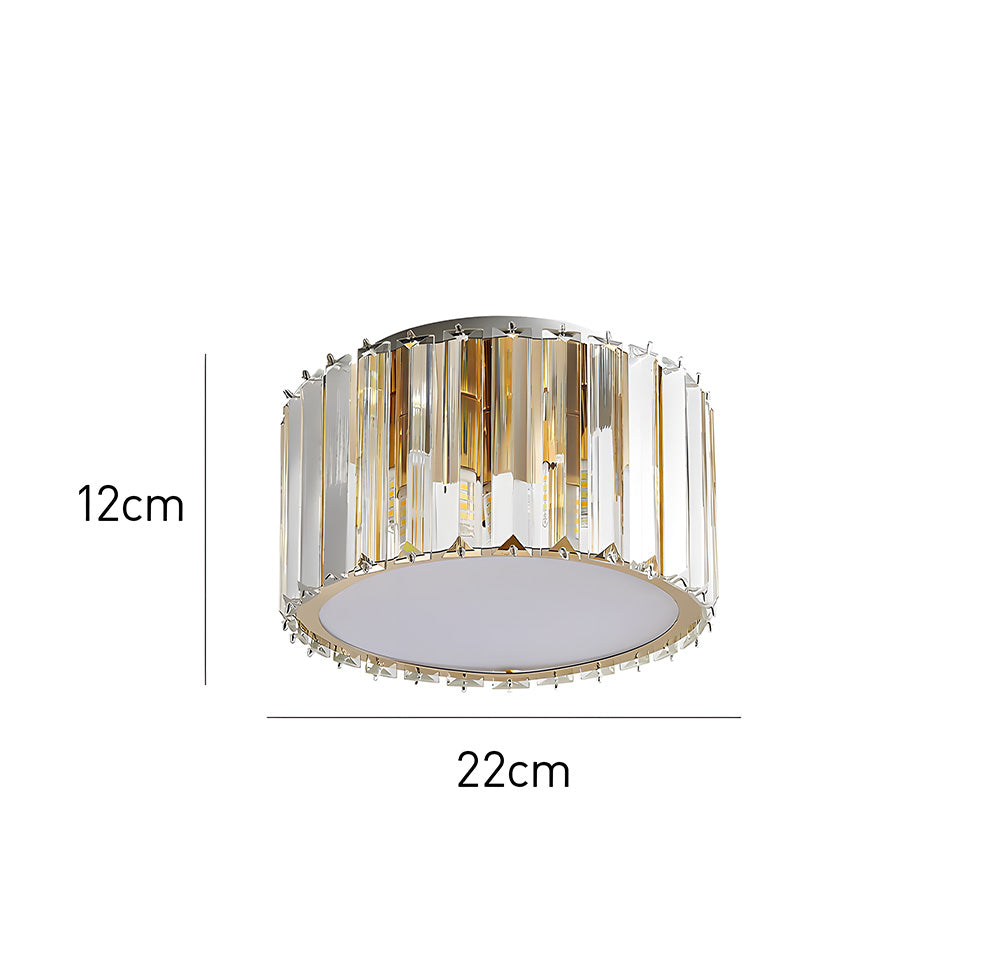 Luxury Crystal Semi Flush Hallway Ceiling Light Fixture