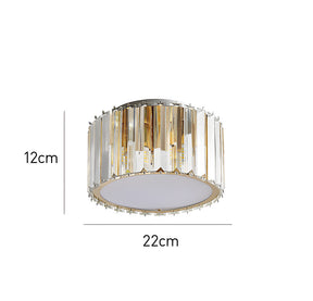 Luxury Crystal Semi Flush Hallway Ceiling Light Fixture