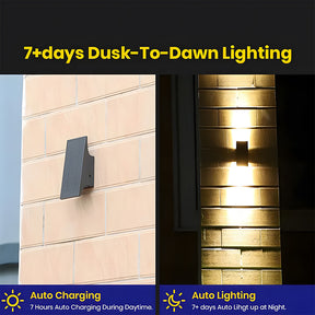 IP65 Solar Outdoor Wall Lights Waterproof Outdoor Solar Lights for Yard Patio, Dusk-to-Dawn