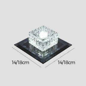 Contemporary Squared Shape Crystal LED Ceiling Light For Hallway