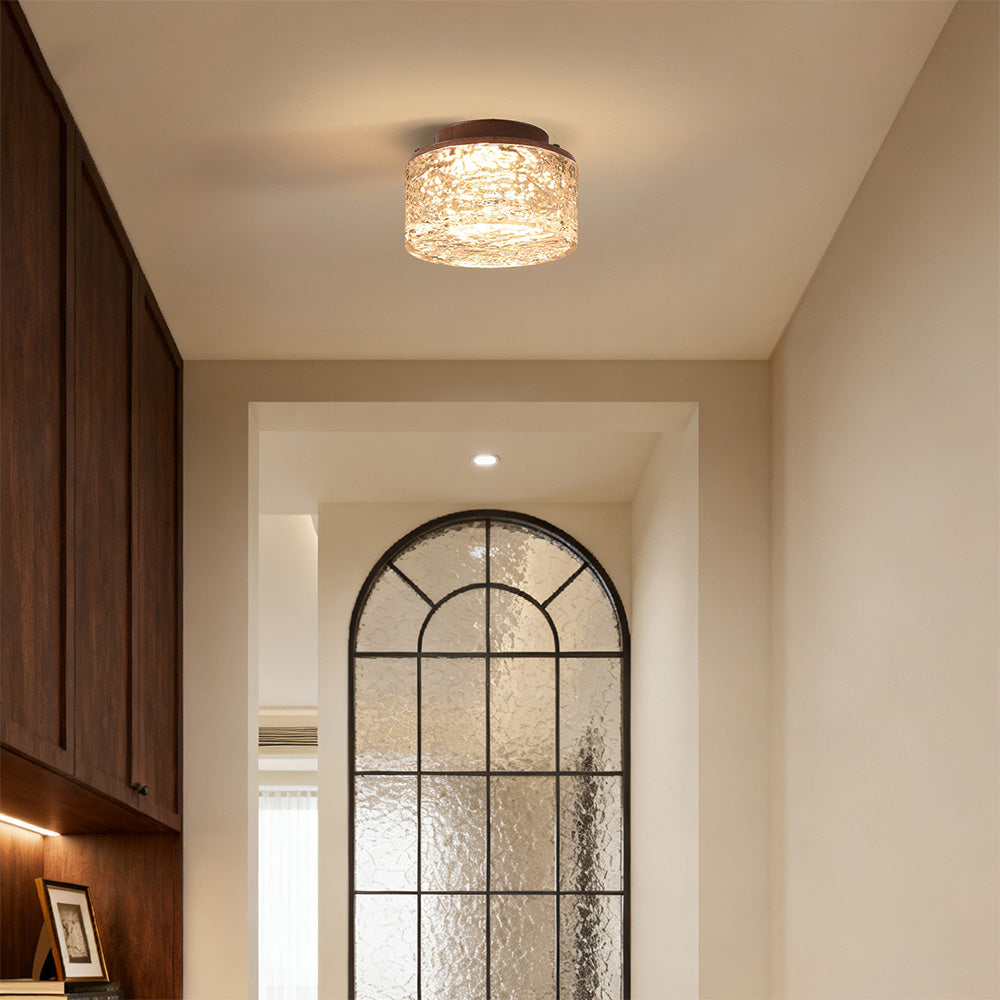Modern Iron Water Ripple Resin Flush Ceiling Lights for Hallway