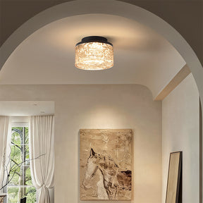 Modern Iron Water Ripple Resin Flush Ceiling Lights for Hallway